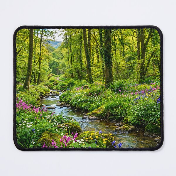 Item preview, Lush Spring Forest with Stream and Wildflowers designed and sold by Nenette11.