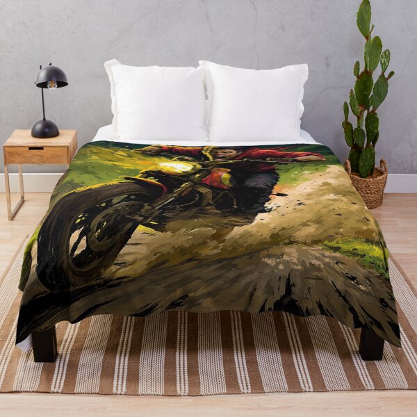 Item preview, Biker Riding Fast Down Muddy Country Road designed and sold by Piotrek0001.