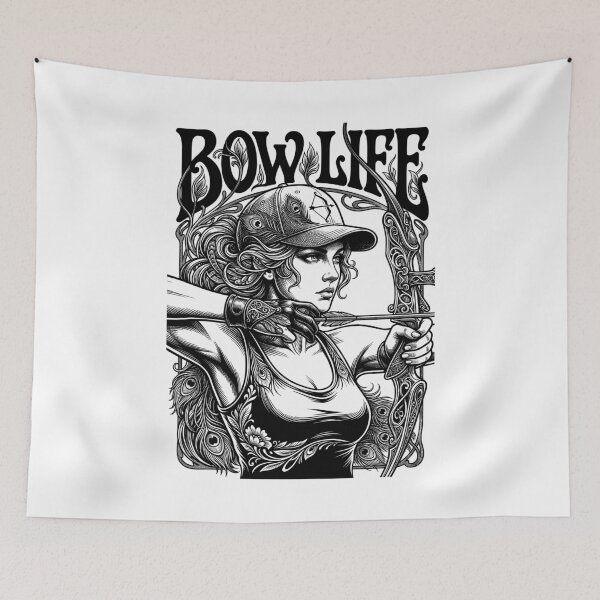Item preview, Bow Life Archer Girl Vintage Archery Woman Art Nouveau designed and sold by GrandeDuc.