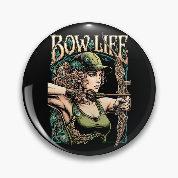 Item preview, Bow Life Archer Girl Vintage Archery Woman Art Nouveau designed and sold by GrandeDuc.