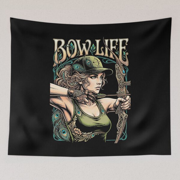 Item preview, Bow Life Archer Girl Vintage Archery Woman Art Nouveau designed and sold by GrandeDuc.