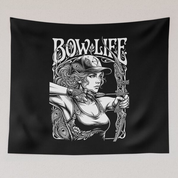 Item preview, Bow Life Archer Girl Vintage Archery Woman Art Nouveau designed and sold by GrandeDuc.