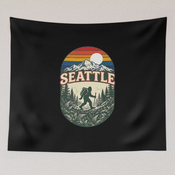 Item preview, Seattle Hiking Bigfoot Sasquatch designed and sold by dudelinart.