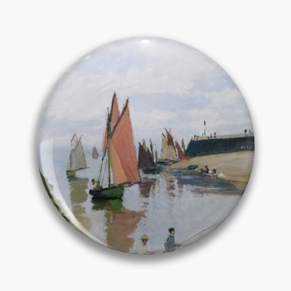 Item preview, Claude Monet Trouville Harbor Impressionist Sailboat Wall Art designed and sold by TheSoulOfArt.