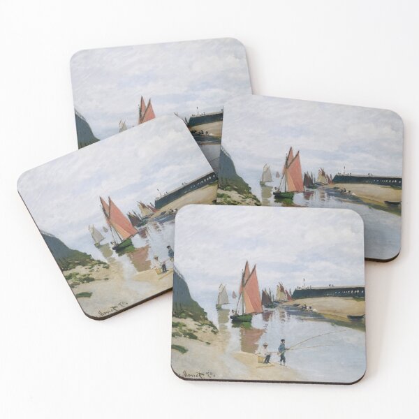 Item preview, Claude Monet Trouville Harbor Impressionist Sailboat Wall Art designed and sold by TheSoulOfArt.