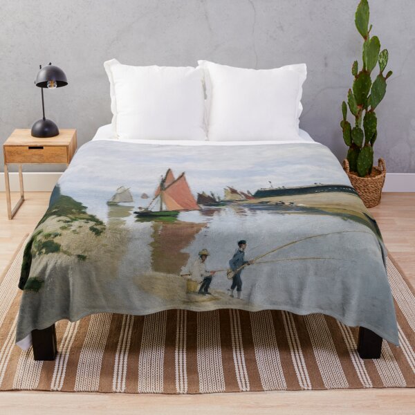 Item preview, Claude Monet Trouville Harbor Impressionist Sailboat Wall Art designed and sold by TheSoulOfArt.