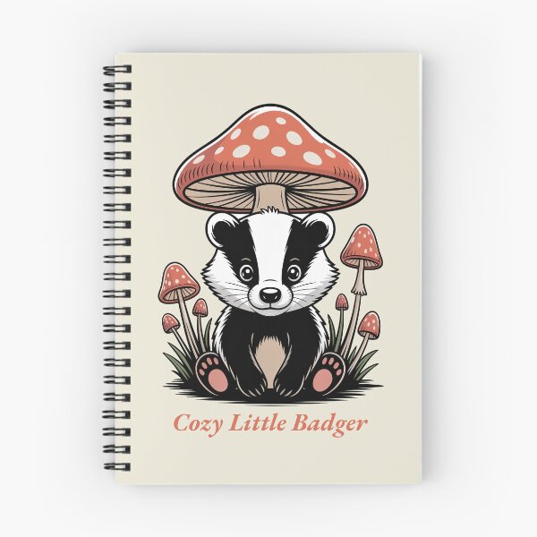 Item preview, Cozy Little Badger Cute Mushroom Cottagecore Art designed and sold by AlexandraSand.