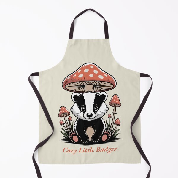 Item preview, Cozy Little Badger Cute Mushroom Cottagecore Art designed and sold by AlexandraSand.