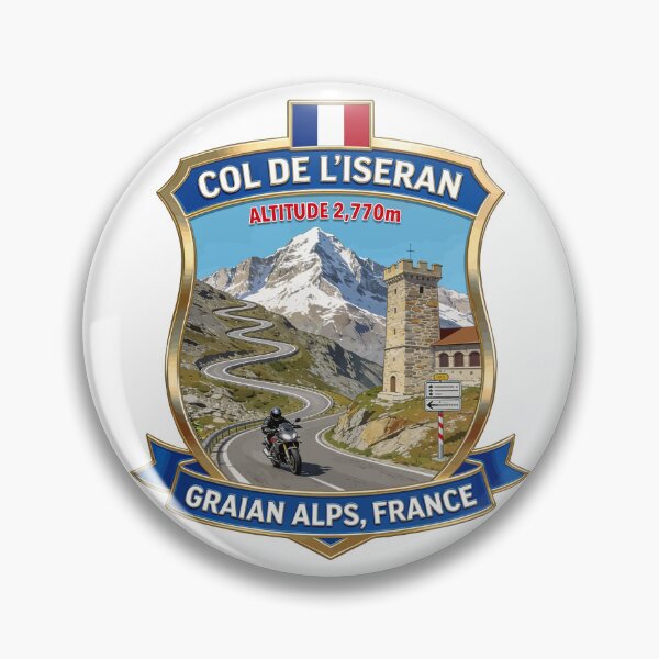 Item preview, Col de L'Iseran France Motorcycle Sticker TShirt 06 designed and sold by OuterShellUK.