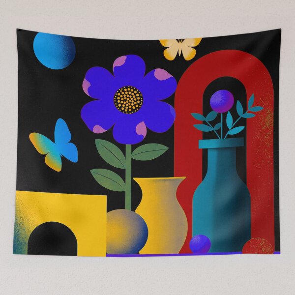 Item preview, Midnight Bloom Portal | Retro Neon Floral Art designed and sold by joycrysstudio.