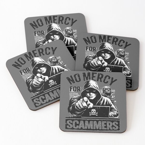 Item preview, No Mercy For Scammers Cyber Security Anti Scam Hacker Design designed and sold by NeO² Studio.