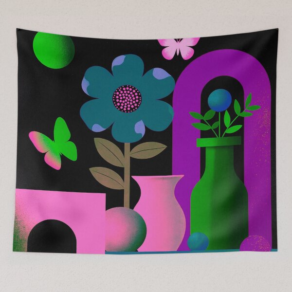 Item preview, Neon Dream Bloom | Purple Portal Botanical Art designed and sold by joycrysstudio.