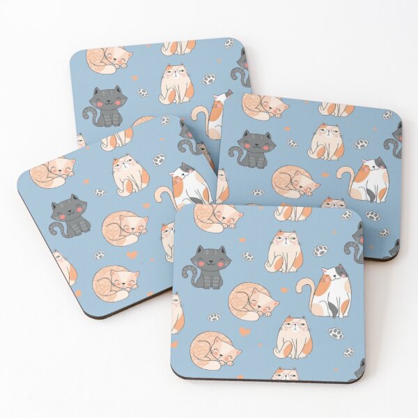Item preview, Cute Cat Pattern - Kawaii Kitty Aesthetic Illustration designed and sold by Rangmanch.