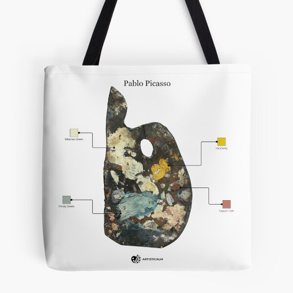 Artikelvorschau, Artisticalm – Pablo Picasso, kubistischer Künstler, Palettendesign, Achtsamkeitskunst entworfen und verkauft von Esoniana Design.