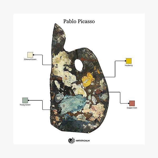 Item preview, Artisticalm - Pablo Picasso, artista cubista, diseño de paletas, arte consciente designed and sold by Esoniana Design.