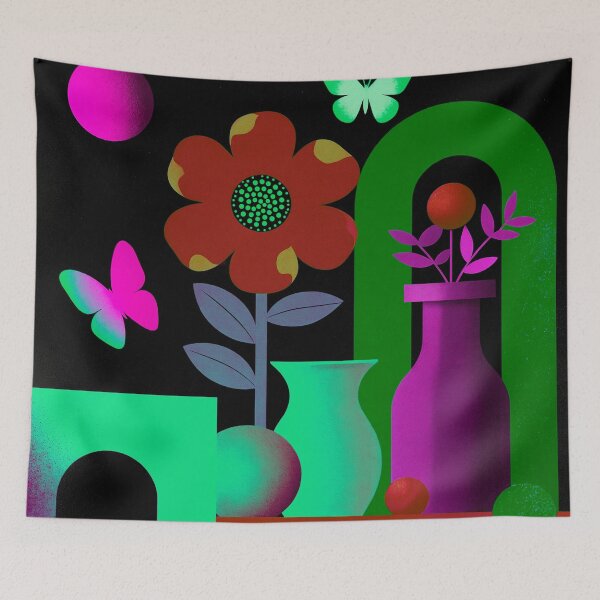 Item preview, Electric Bloom Portal | Neon Botanical Fantasy Art designed and sold by joycrysstudio.