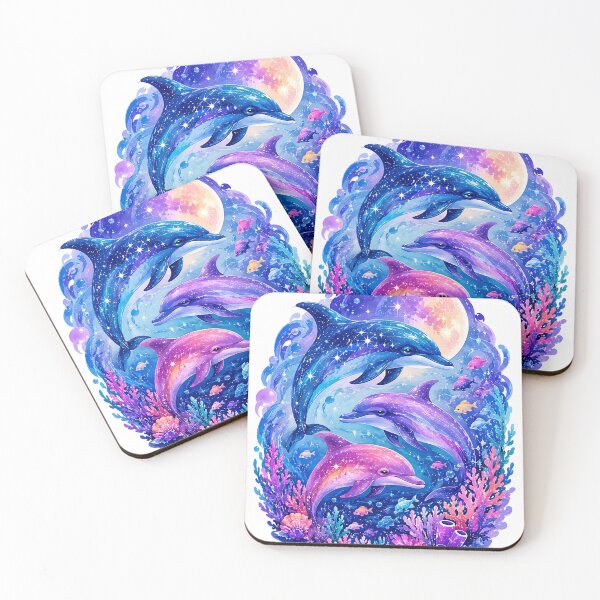 Item preview, Moonlit Galaxy Dolphin Trio  designed and sold by Jaideep Walia.