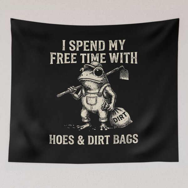 Item preview, I Spend My Free Time With Hoes And Dirt Bags Frog Gardening designed and sold by EchoElowen.