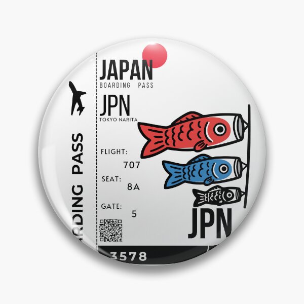 Item preview, Japanese Boarding Pass Children's Day koinobori Stylized designed and sold by InkWhirl.