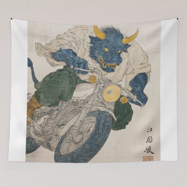 Item preview, Japanese Demon Riding a Motorcycle designed and sold by lautir.