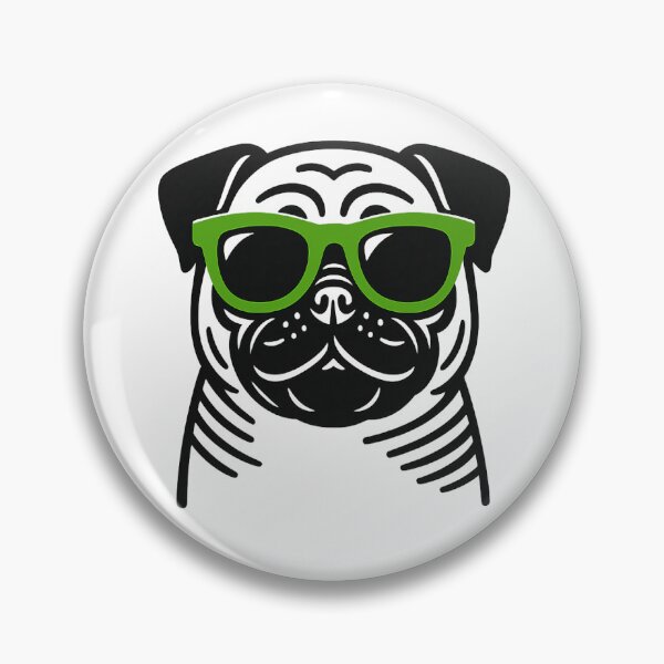 Item preview, Cool Pug with Green Sunglasses Art - Cute Dog Illustration designed and sold by myforestfog.