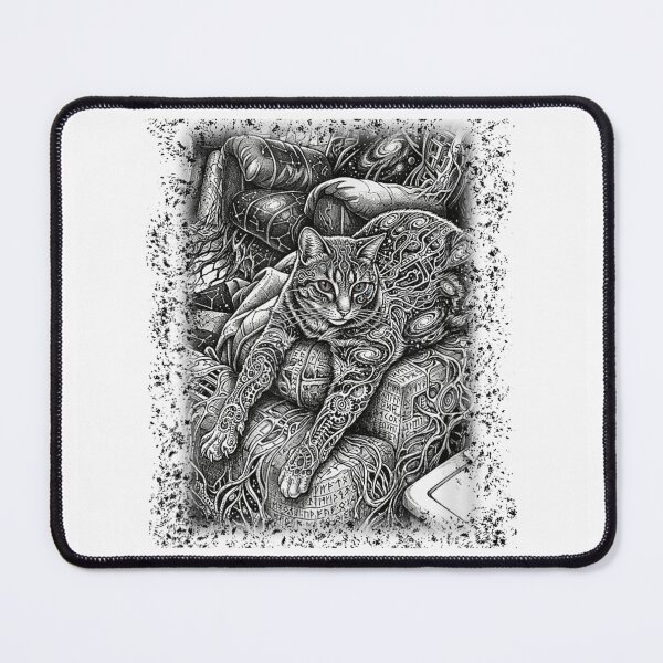 Item preview, Psychedelic Cosmic Cat Galactic Space Trippy Mandala Sacred Geometry Abstract Art designed and sold by Ophtizu.