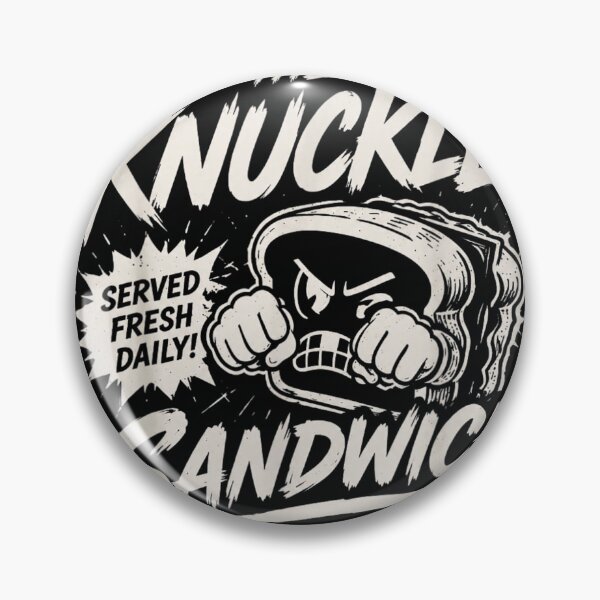 Item preview, The Knuckle Sandwich Bar Grill Served Fresh Daily Angry Bread Retro designed and sold by Ophtizu.