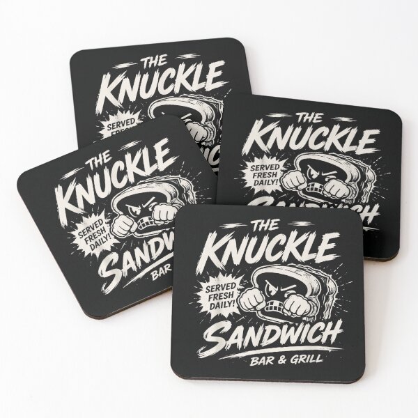 Item preview, The Knuckle Sandwich Bar Grill Served Fresh Daily Angry Bread Retro designed and sold by Ophtizu.