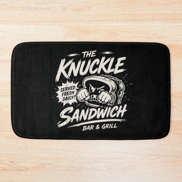 Item preview, The Knuckle Sandwich Bar Grill Served Fresh Daily Angry Bread Retro designed and sold by Ophtizu.