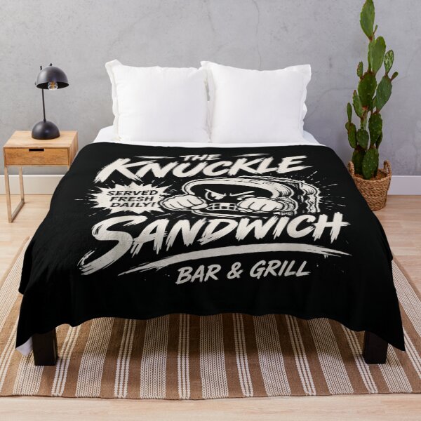 Item preview, The Knuckle Sandwich Bar Grill Served Fresh Daily Angry Bread Retro designed and sold by Ophtizu.