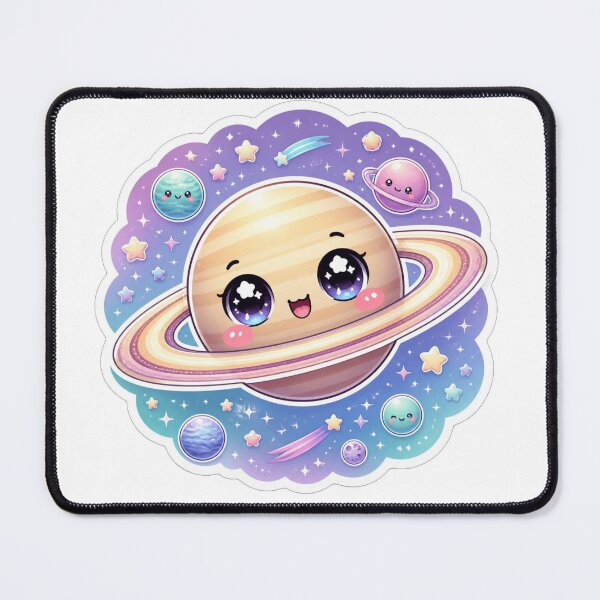 Item preview, Kawaii Saturn Planet Cute Pastel Galaxy Space Sticker Whimsical Solar System Art designed and sold by Cosmic Zodiac Studio.