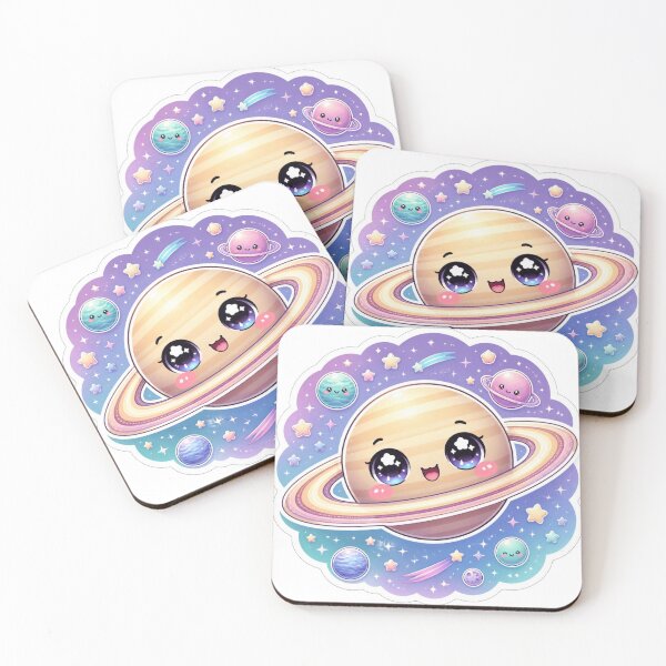 Item preview, Kawaii Saturn Planet Cute Pastel Galaxy Space Sticker Whimsical Solar System Art designed and sold by Cosmic Zodiac Studio.
