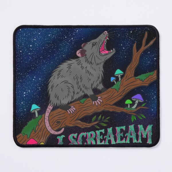 Item preview, I Screaeam Opossum | Starry Night Mushroom Forest | Witchy Cottagecore Home Decor | Feral Possum Art designed and sold by Ink & Kind Studio.