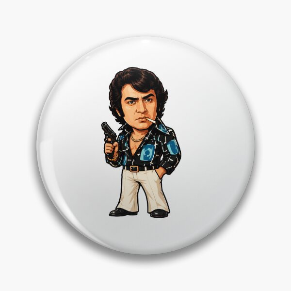 Item preview, Retro Bollywood Villain Ranjeet Chibi Vector designed and sold by Krincydigitalart.