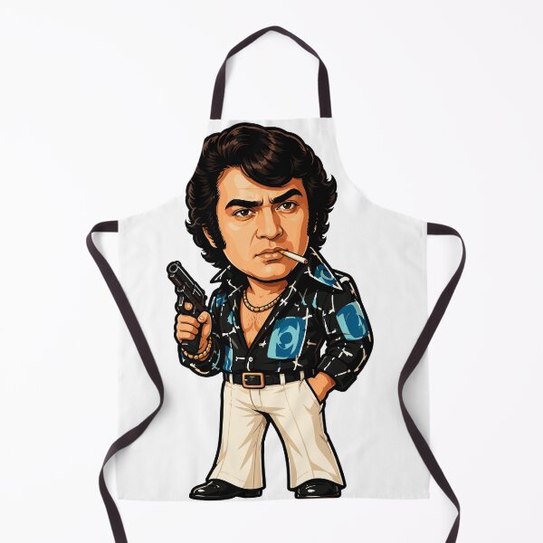 Item preview, Retro Bollywood Villain Ranjeet Chibi Vector designed and sold by Krincydigitalart.