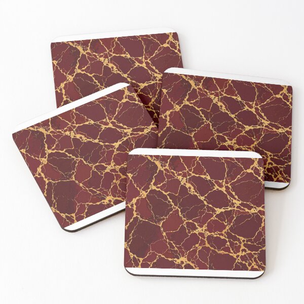 Item preview, Abstract Crimson Brushstrokes - Red and Gold Oil Paint Texture designed and sold by FlatInkStudio.