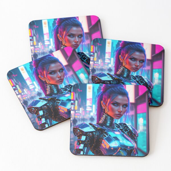 Item preview, Pure Action Neon Cyberpunpunk Lady 1 designed and sold by 3dvirtualand.