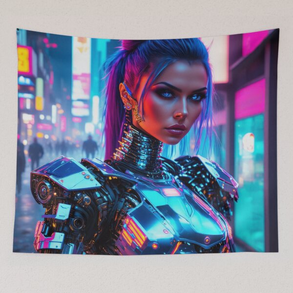 Item preview, Pure Action Neon Cyberpunpunk Lady 1 designed and sold by 3dvirtualand.
