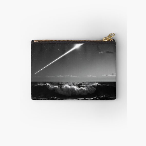 Item preview, Meteor Over Turbulent Ocean - Dramatic Black and White Night Sky designed and sold by EllDAV777.