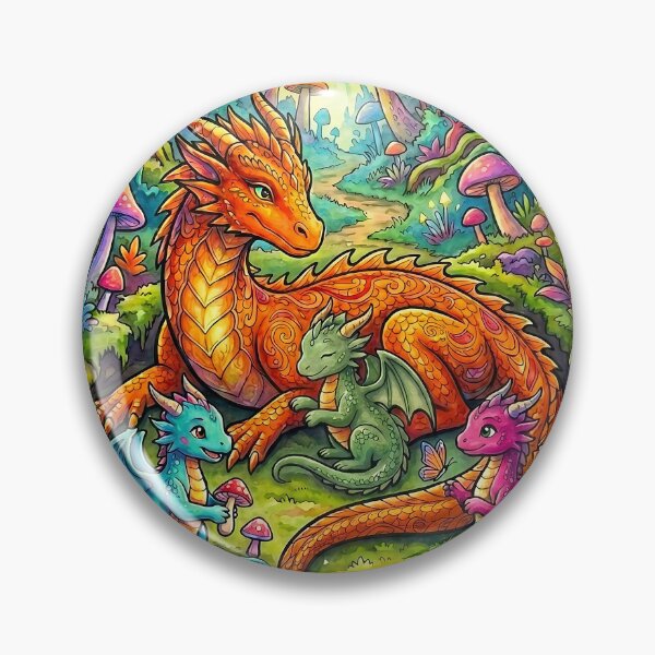 Artikelvorschau, Mutterdrache und Babydrache entworfen und verkauft von PP&RAINBOW SHOP.