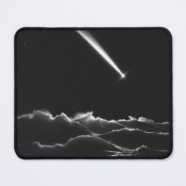 Item preview, Dramatic Comet Over Turbulent Ocean Waves Black and White designed and sold by EllDAV777.