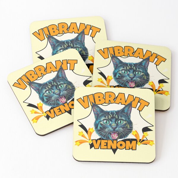 Item preview, Vibrant Venom Retro Hissing Cat Graphic designed and sold by SilverSeaBKK.