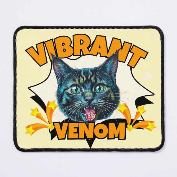 Item preview, Vibrant Venom Retro Hissing Cat Graphic designed and sold by SilverSeaBKK.