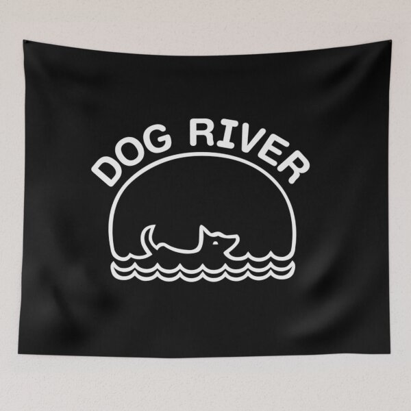Item preview, Dog River Cute Minimalist Swimming Puppy Sunset Wave Vector Line Art designed and sold by FloroFablem.