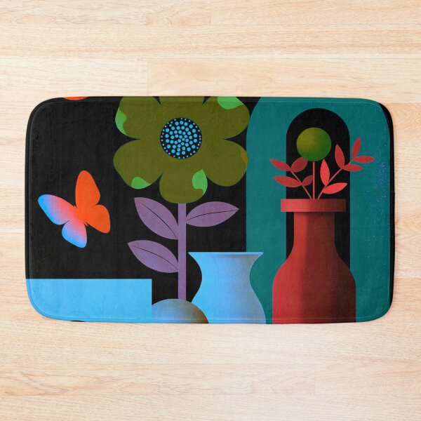 Item preview, Midnight Neon Garden | Retro Futuristic Floral Art designed and sold by joycrysstudio.