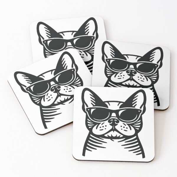 Item preview, Cool French Bulldog with Black Sunglasses Art - Cute Dog Illustration designed and sold by myforestfog.
