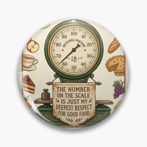 Item preview, Vintage Weighing Scale Funny Food Respect Quote designed and sold by TaiwanMemory.