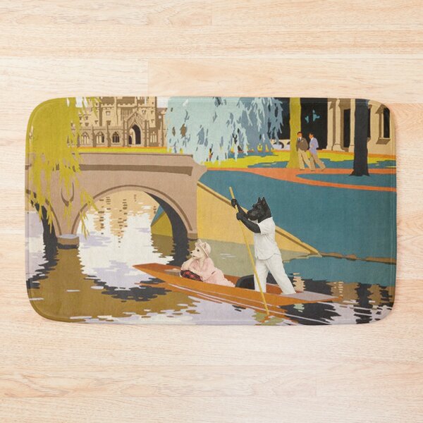 Item preview, Vintage Cambridge Punt Boat Scottish Terrier Travel Poster designed and sold by CJChronicles.