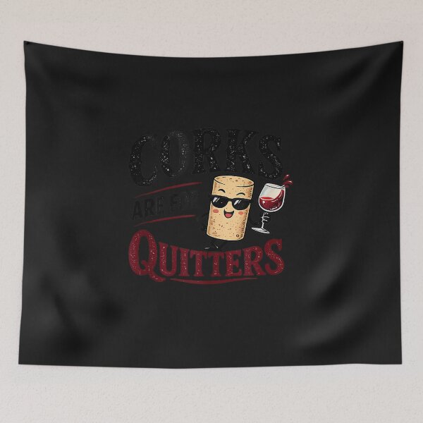 Item preview, Corks are for Quitters Funny Cork Cartoon Wine Drinking Tank Top designed and sold by FrankIsabel.