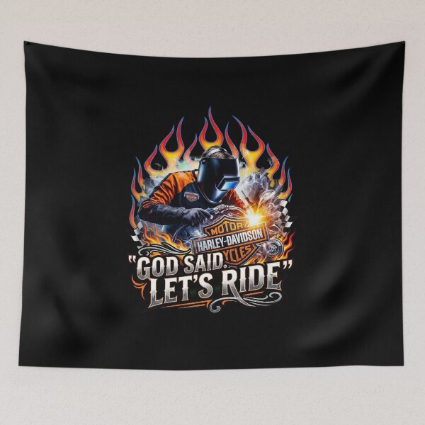 Item preview, God Said Lets Ride Harley Davidson Retro Motorcycle Design designed and sold by enzoade.
